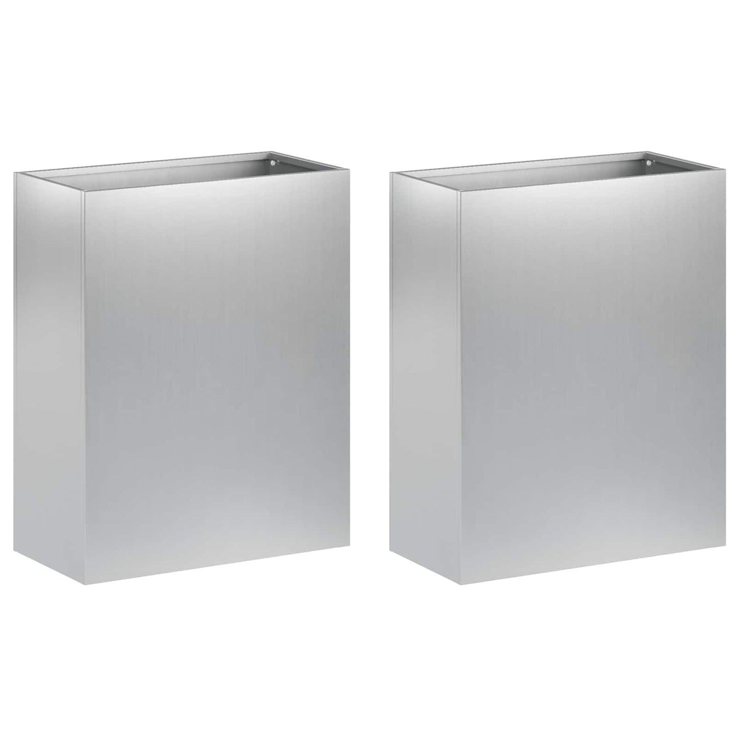 Plantenbak 2 st zilver 40 x 20 x 40 cm Gegalvaniseerd staal