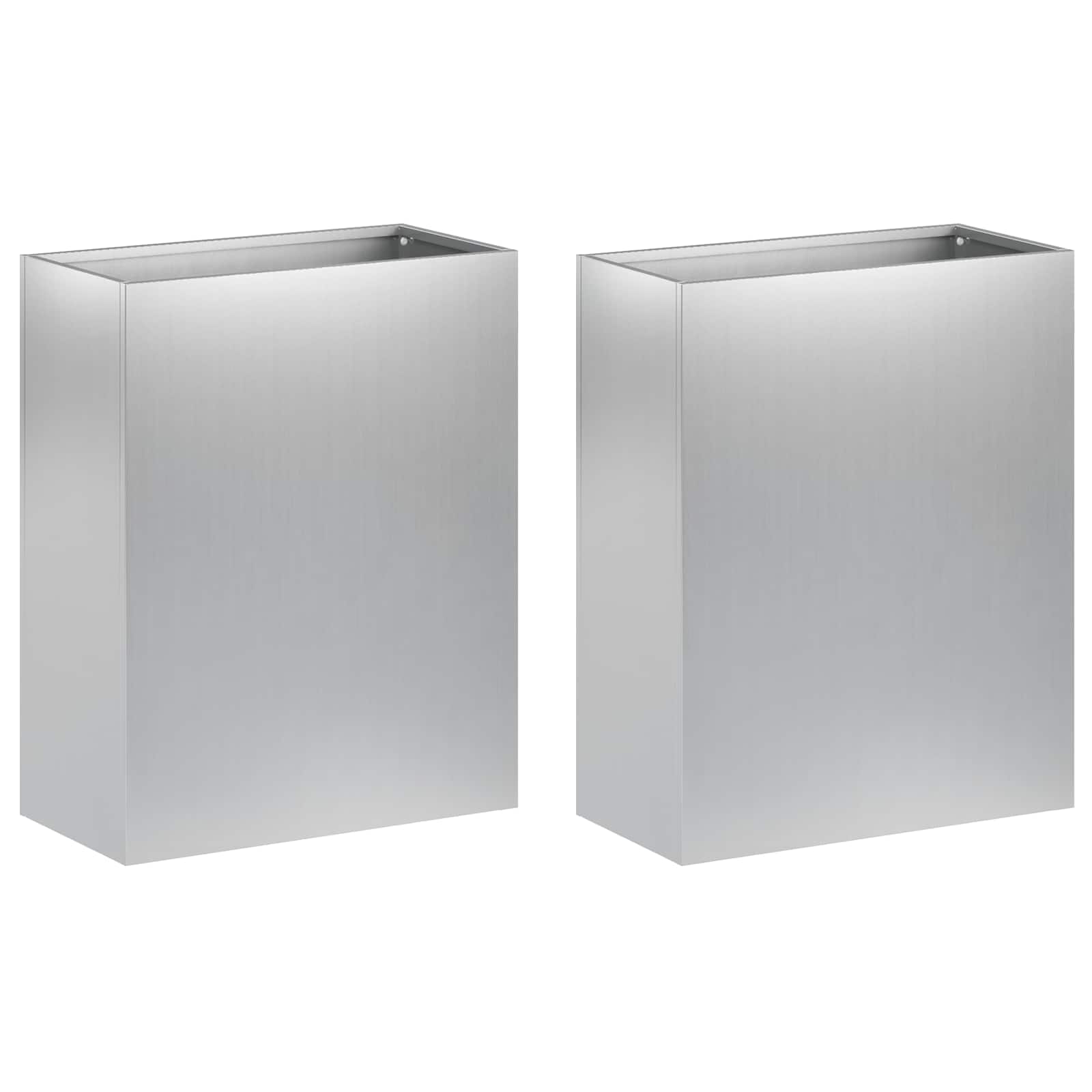 Plantenbak 2 st zilver 40 x 20 x 40 cm Gegalvaniseerd staal