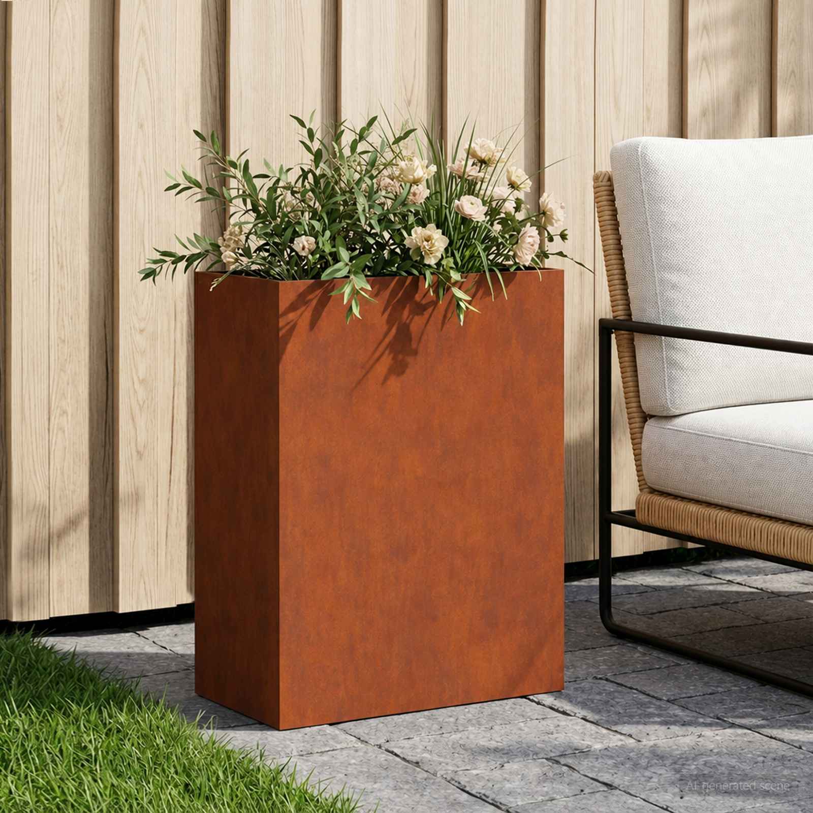 Plantenbak Roestkleurig 40 x 20 x 40 cm weervast staal