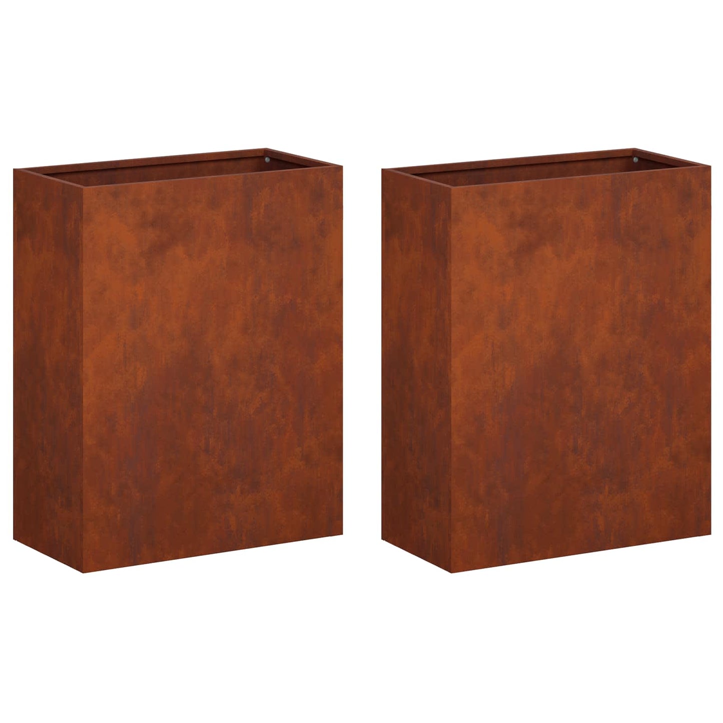 Plantenbak 2 st Roestkleurig 40 x 20 x 40 cm weervast staal