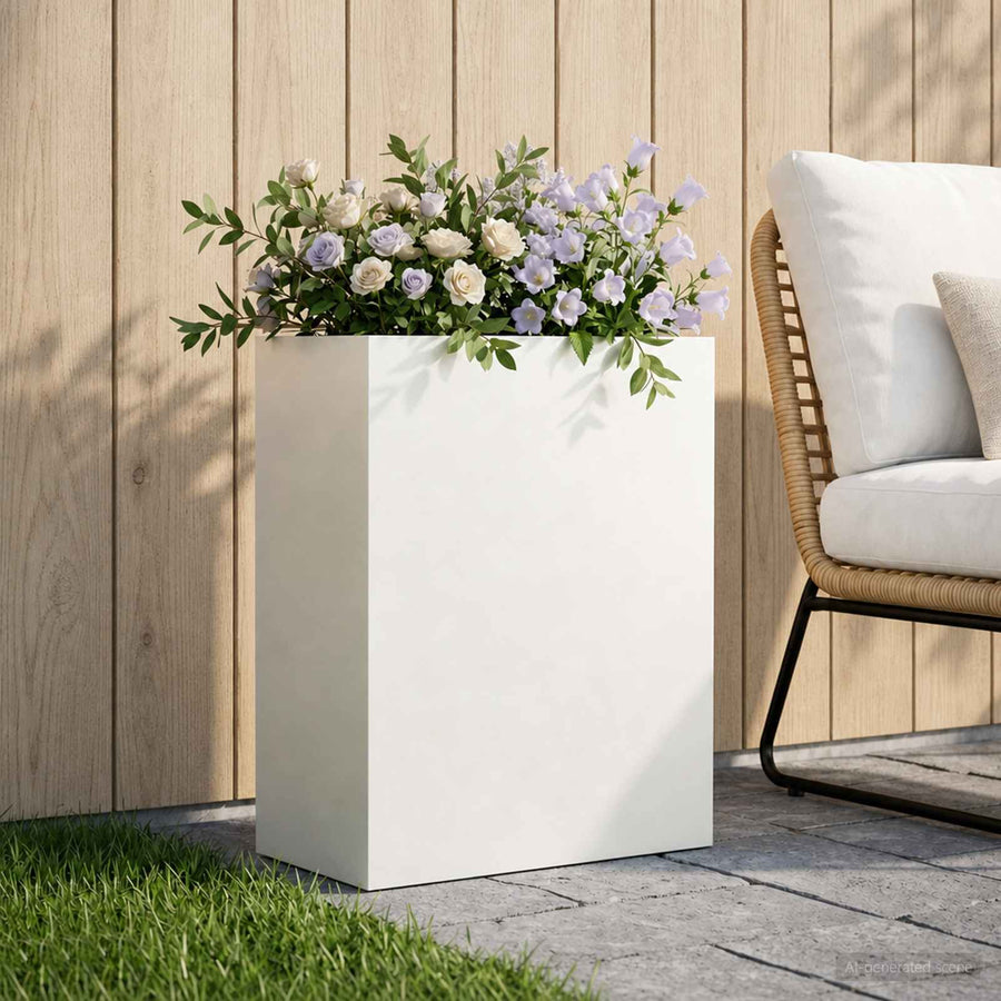 Plantenbak Wit 40 x 20 x 50 cm Koudgewalst staal