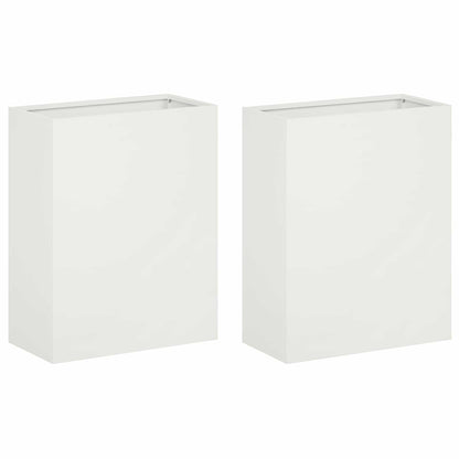 Plantenbak 2 st Wit 40 x 20 x 50 cm Koudgewalst staal