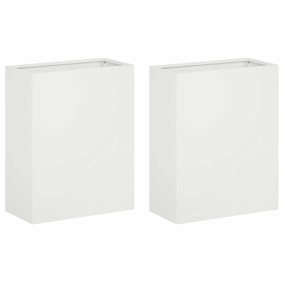 Plantenbak 2 st Wit 40 x 20 x 50 cm Koudgewalst staal