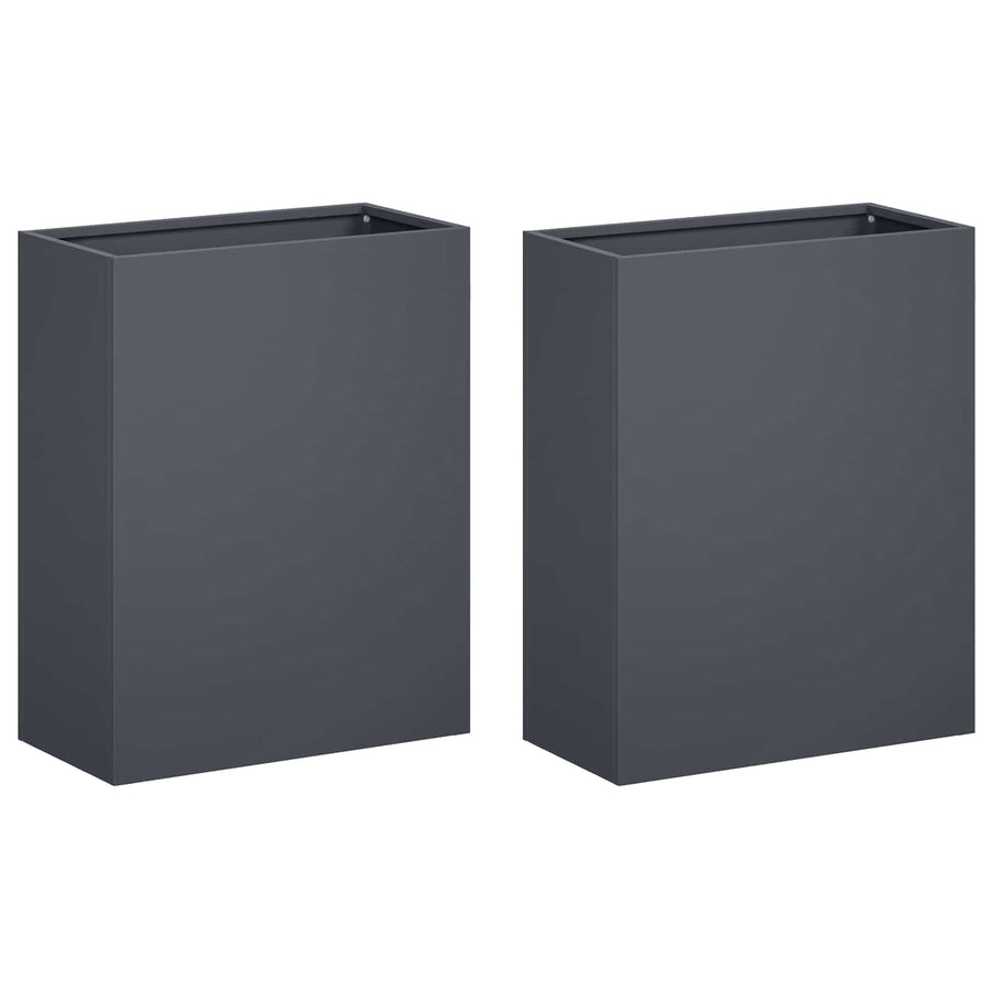 Plantenbak 2 st Antraciet 40 x 20 x 50 cm Koudgewalst staal