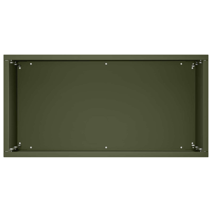 Plantenbak 2 st Olijfgroen 40 x 20 x 50 cm Koudgewalst staal