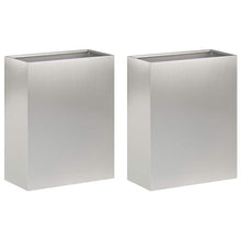 Plantenbak 2 st zilver 40 x 20 x 50 cm Roestvrij staal