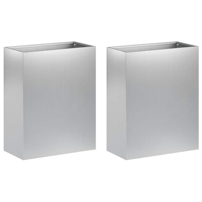 Plantenbak 2 st zilver 40 x 20 x 50 cm Gegalvaniseerd staal