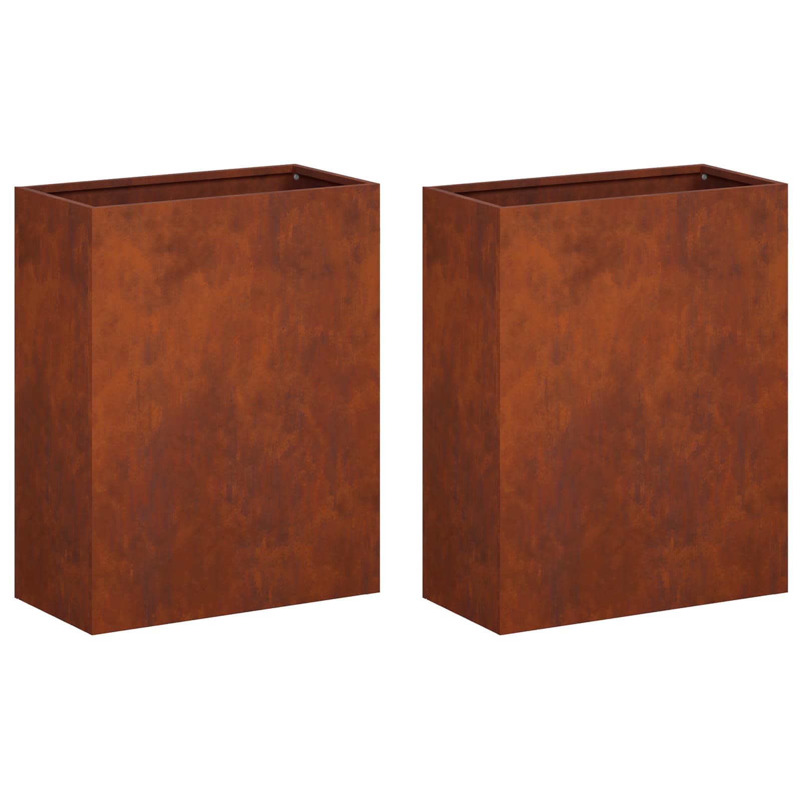 Plantenbak 2 st Roestkleurig 40 x 20 x 50 cm weervast staal