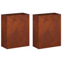 Plantenbak 2 st Roestkleurig 40 x 20 x 50 cm weervast staal