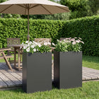 Plantenbak 2 st 40x20x75 cm staal zwart