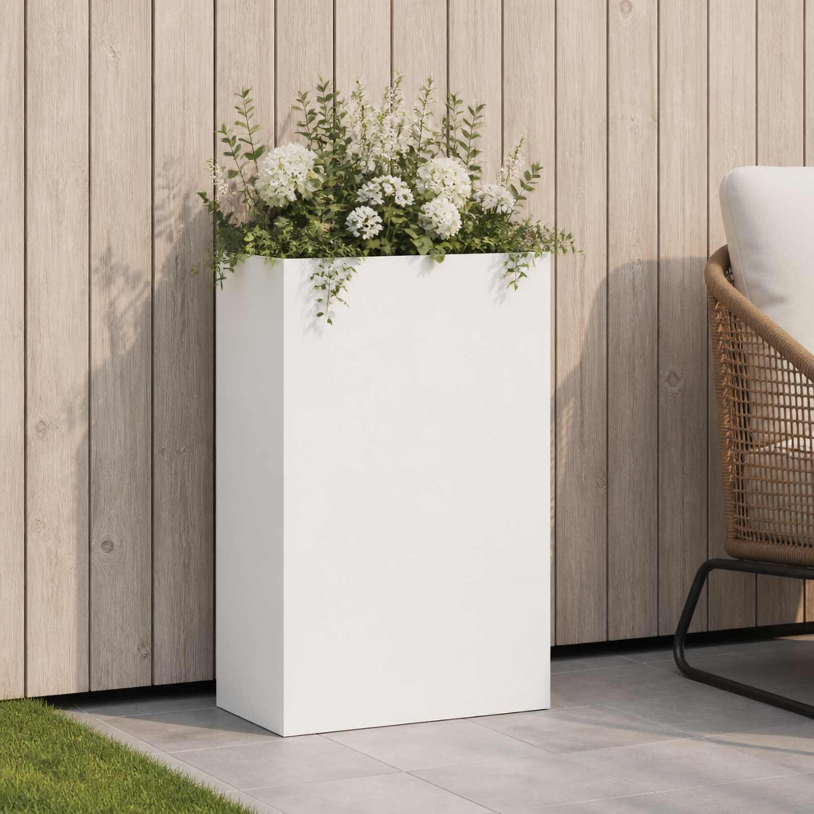 Plantenbak Wit 40 x 20 x 75 cm Koudgewalst staal