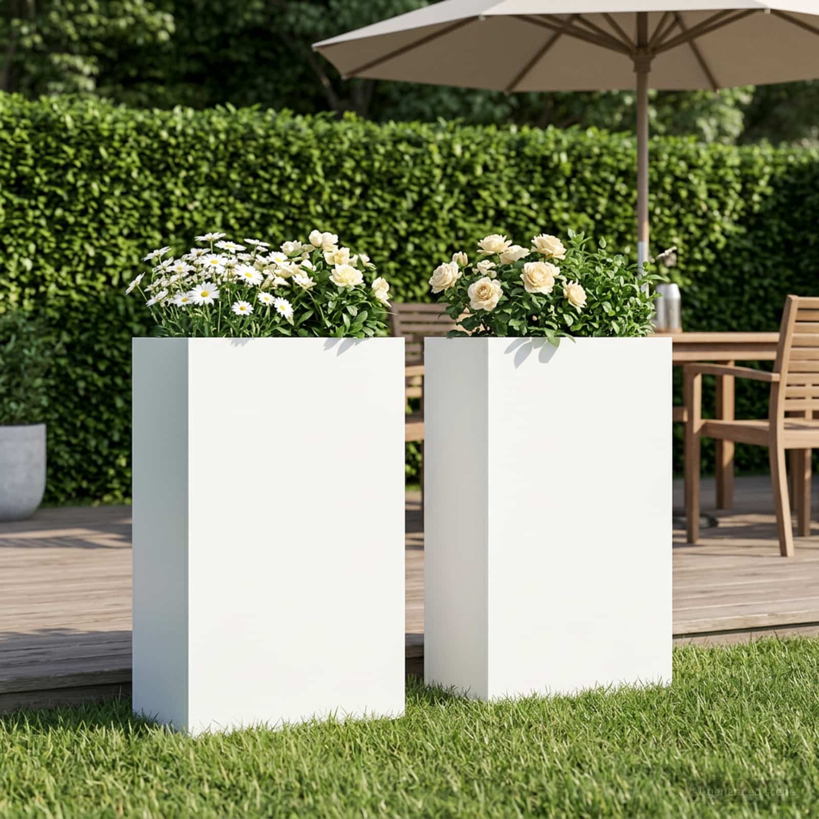 Plantenbak 2 st Wit 40 x 20 x 75 cm Koudgewalst staal