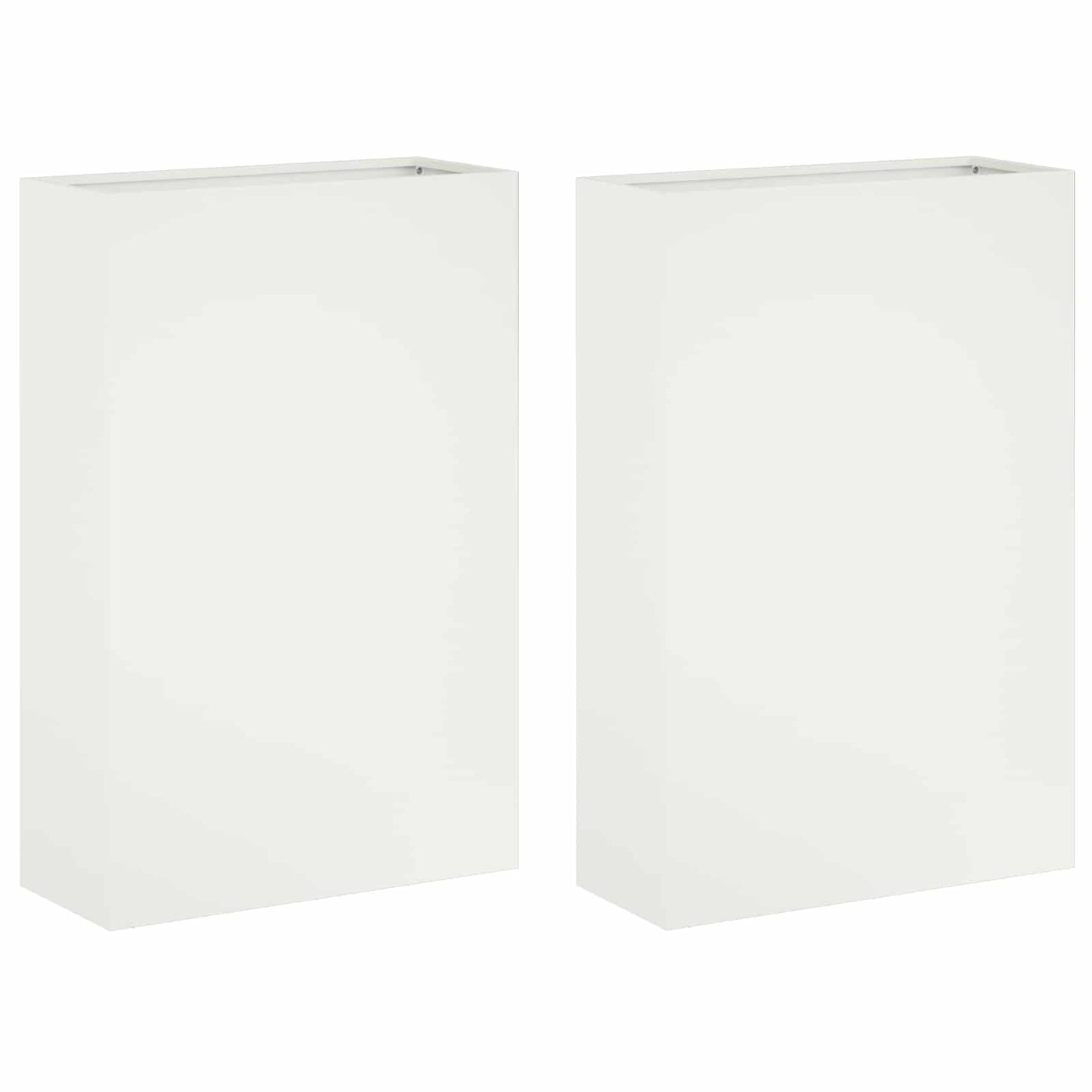 Plantenbak 2 st Wit 40 x 20 x 75 cm Koudgewalst staal