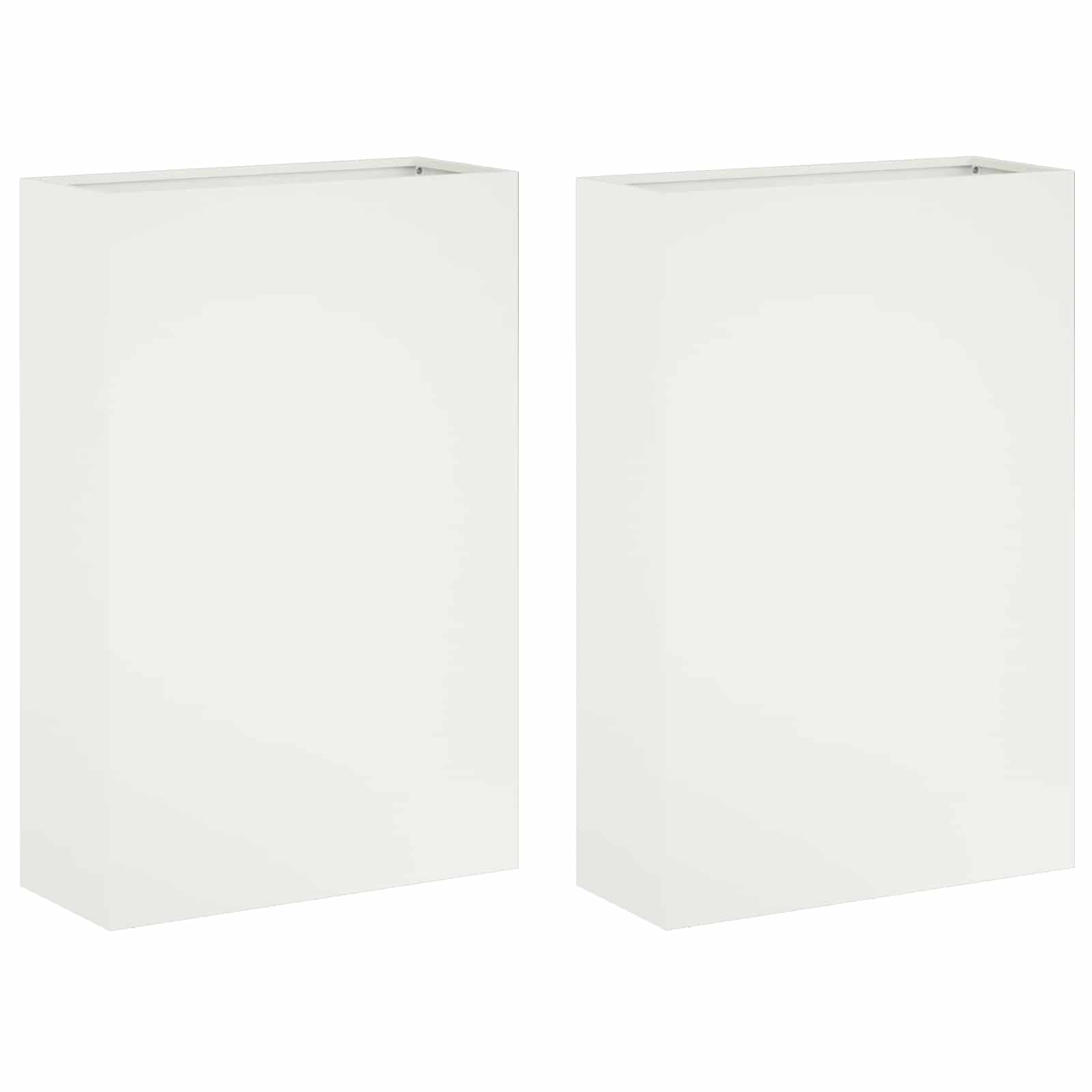 Plantenbak 2 st Wit 40 x 20 x 75 cm Koudgewalst staal