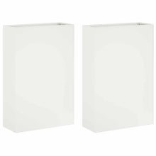 Plantenbak 2 st Wit 40 x 20 x 75 cm Koudgewalst staal