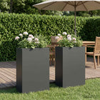 Plantenbakken 2 st 40x20x75 cm antraciet staal