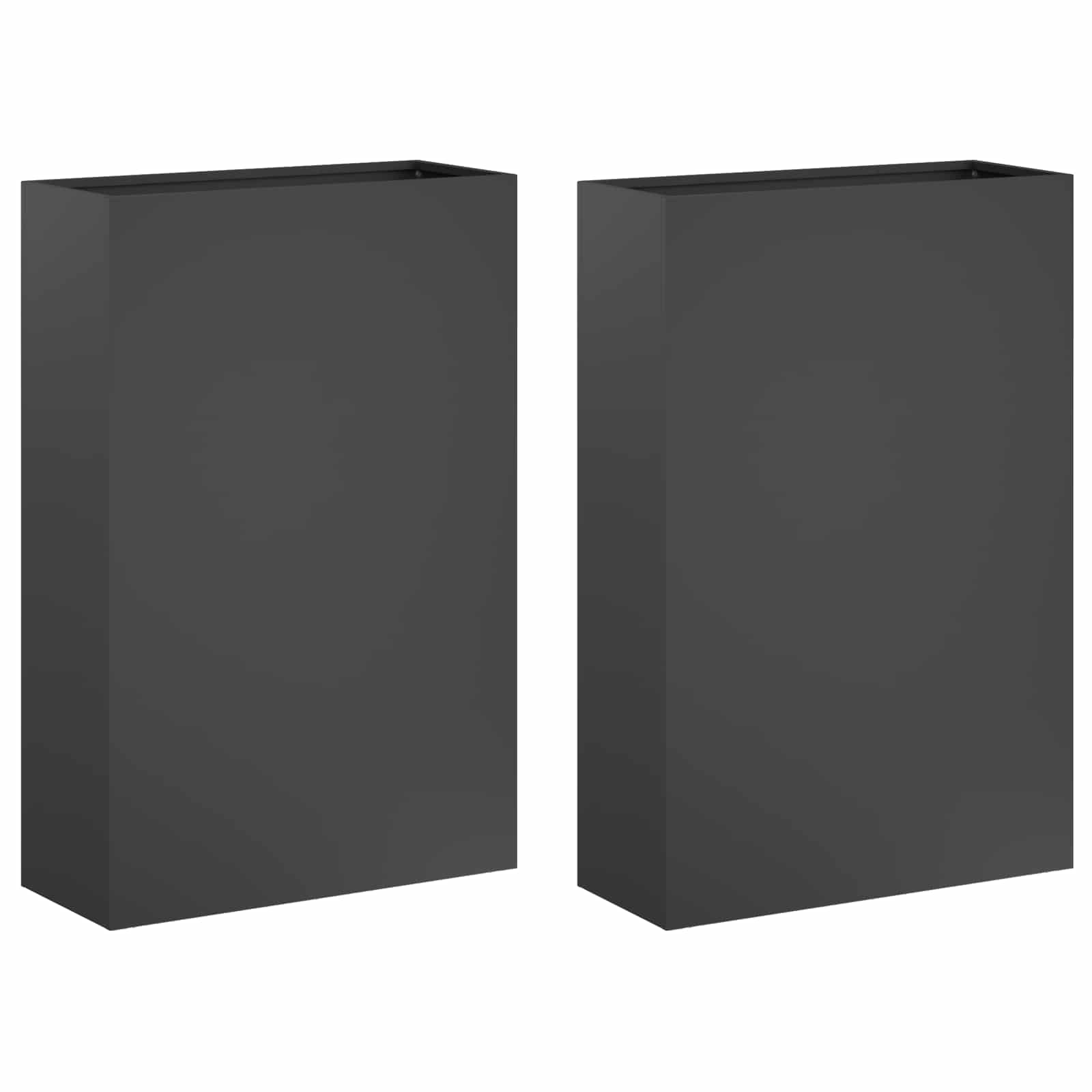 Plantenbak 2 st Antraciet 40 x 20 x 75 cm Koudgewalst staal