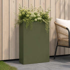 Plantenbak 40x20x75 cm koudgewalst staal olijfgroen