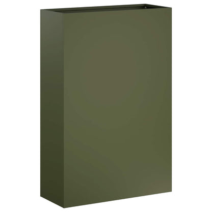 Plantenbak 2 st Olijfgroen 40 x 20 x 75 cm Koudgewalst staal