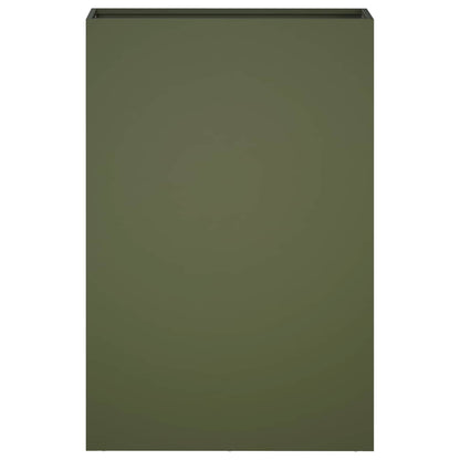 Plantenbak 2 st Olijfgroen 40 x 20 x 75 cm Koudgewalst staal