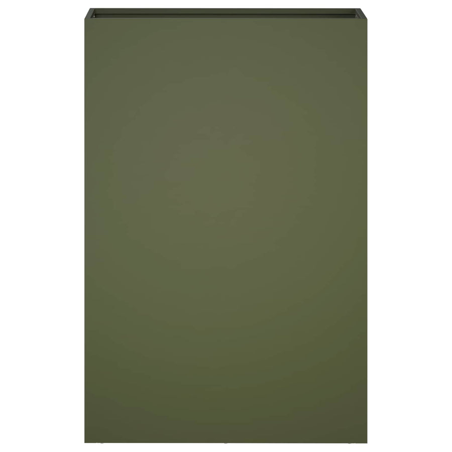 Plantenbak 2 st Olijfgroen 40 x 20 x 75 cm Koudgewalst staal