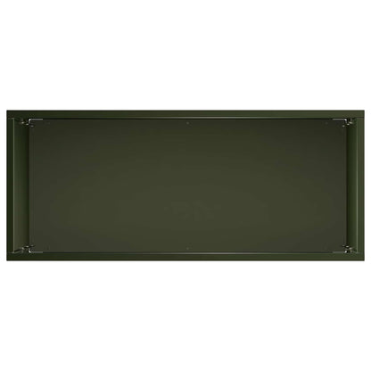 Plantenbak 2 st Olijfgroen 40 x 20 x 75 cm Koudgewalst staal