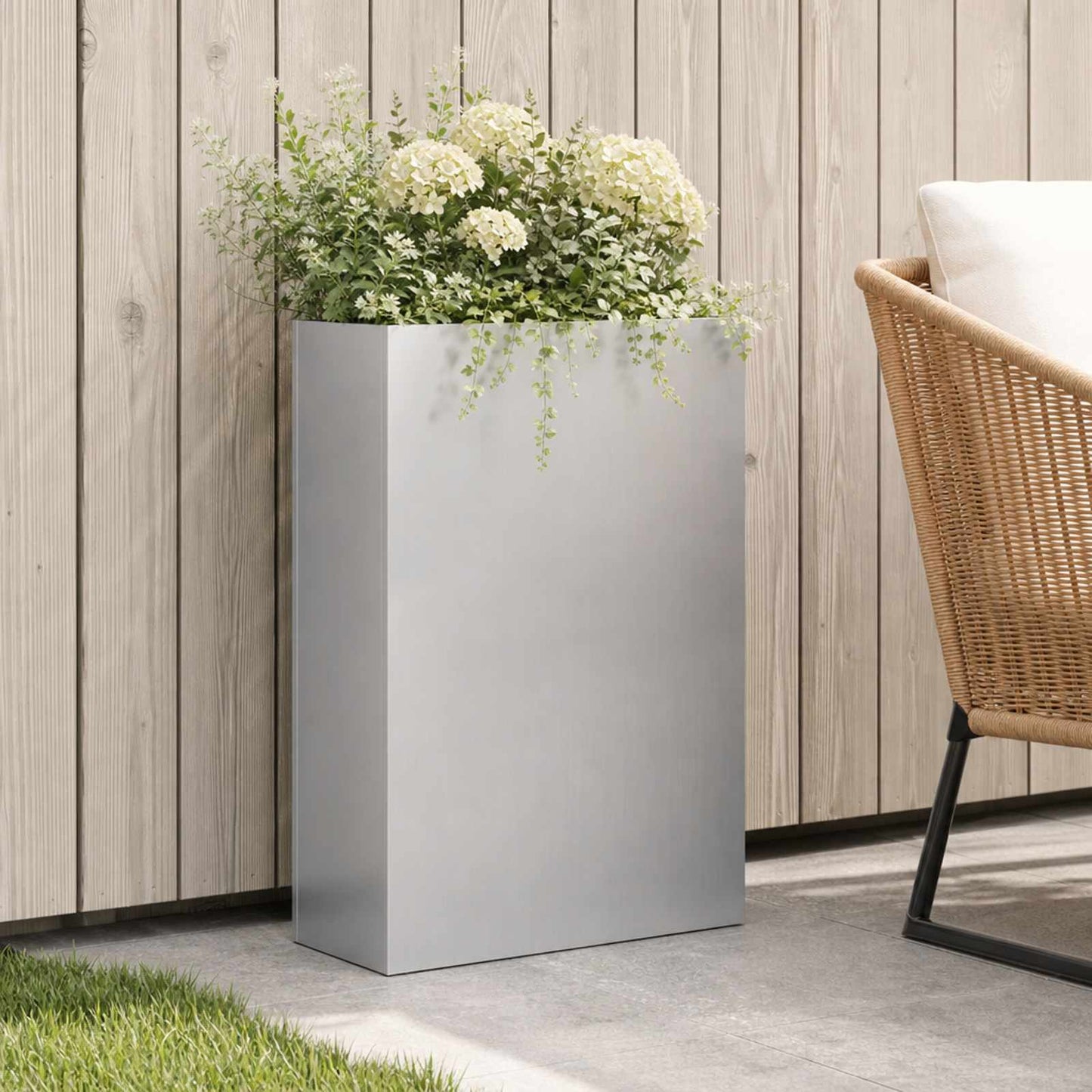 Plantenbak zilver 40 x 20 x 75 cm Gegalvaniseerd staal