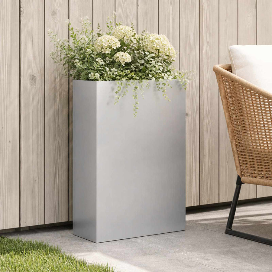 Plantenbak zilver 40 x 20 x 75 cm Gegalvaniseerd staal