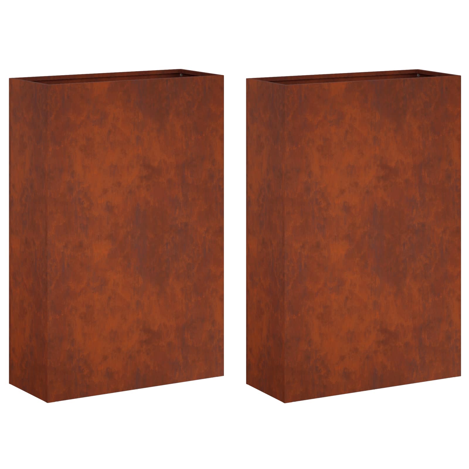 Plantenbak 2 st Roestkleurig 40 x 20 x 75 cm weervast staal