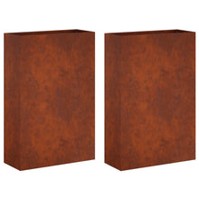 Plantenbak 2 st Roestkleurig 40 x 20 x 75 cm weervast staal