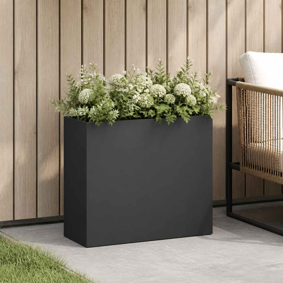 Plantenbak Zwart 50 x 20 x 40 cm Koudgewalst staal