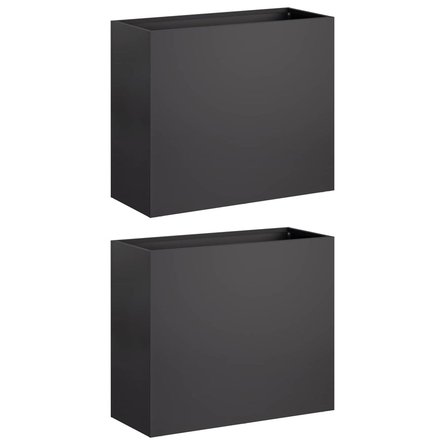 Plantenbak 2 st Zwart 50 x 20 x 40 cm Koudgewalst staal