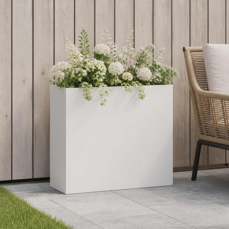 Plantenbak Wit 50 x 20 x 40 cm Koudgewalst staal