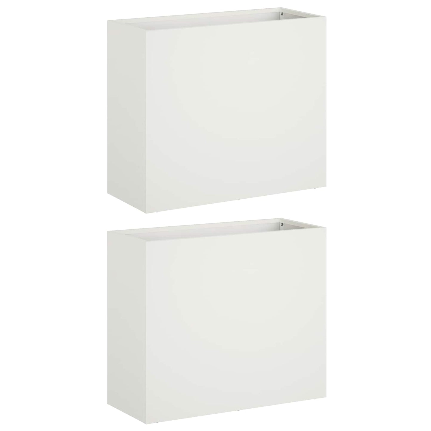 Plantenbak 2 st Wit 50 x 20 x 40 cm Koudgewalst staal