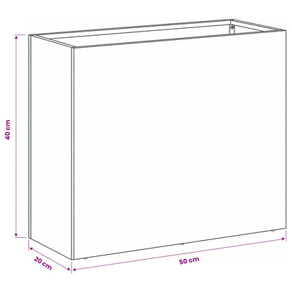Plantenbak 2 st Wit 50 x 20 x 40 cm Koudgewalst staal
