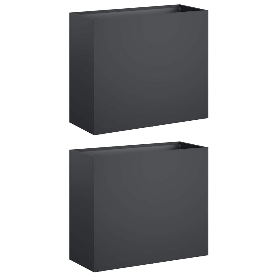 Plantenbak 2 st Antraciet 50 x 20 x 40 cm Koudgewalst staal