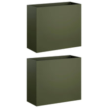 Plantenbak 2 st Olijfgroen 50 x 20 x 40 cm Koudgewalst staal