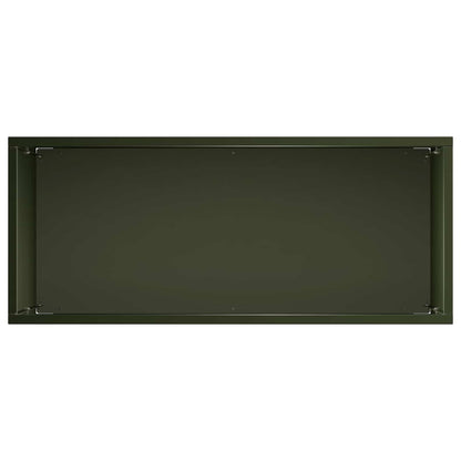 Plantenbak 2 st Olijfgroen 50 x 20 x 40 cm Koudgewalst staal