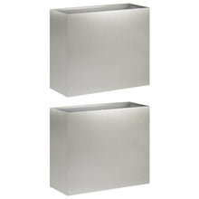 Plantenbak 2 st zilver 50 x 20 x 40 cm Roestvrij staal