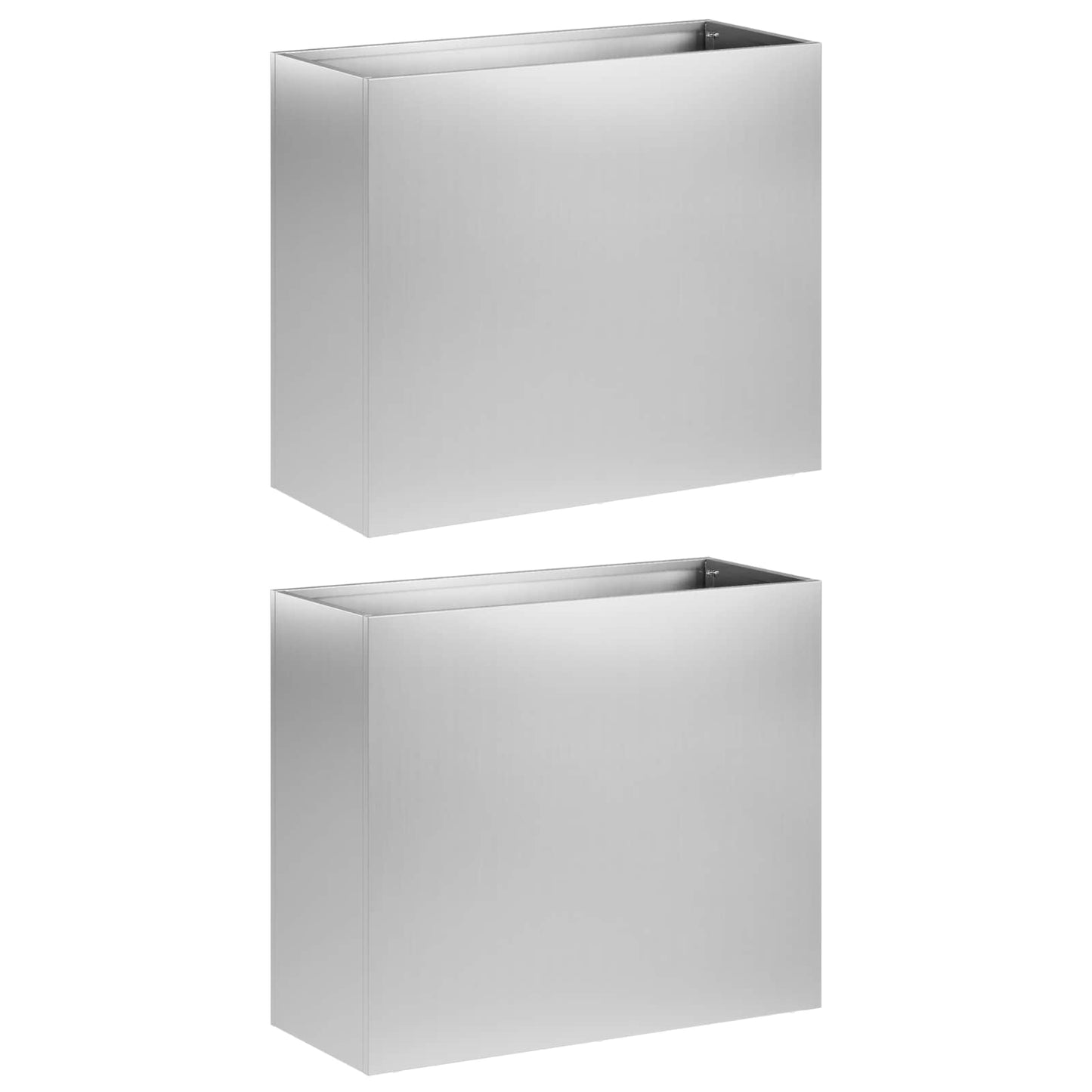 Plantenbak 2 st zilver 50 x 20 x 40 cm Gegalvaniseerd staal