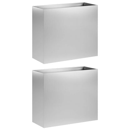 Plantenbak 2 st zilver 50 x 20 x 40 cm Gegalvaniseerd staal