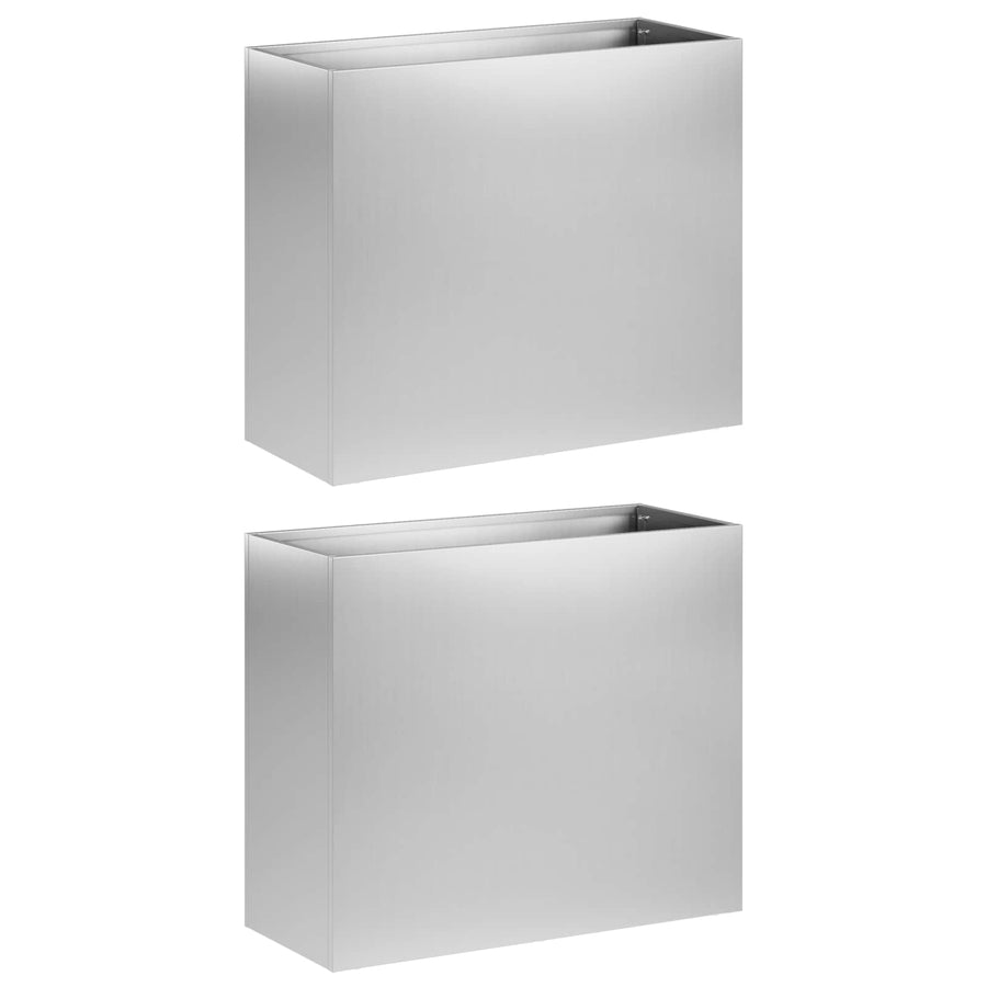 Plantenbak 2 st zilver 50 x 20 x 40 cm Gegalvaniseerd staal