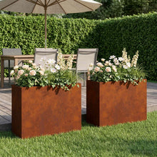 Plantenbak 2 st Roestkleurig 50 x 20 x 40 cm weervast staal