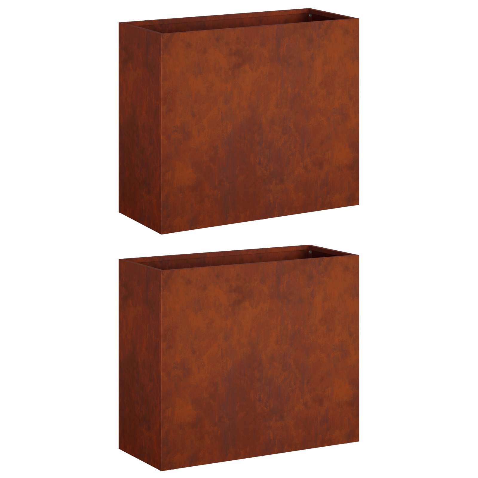 Plantenbak 2 st Roestkleurig 50 x 20 x 40 cm weervast staal