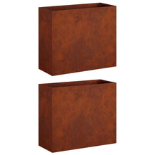 Plantenbak 2 st Roestkleurig 50 x 20 x 40 cm weervast staal