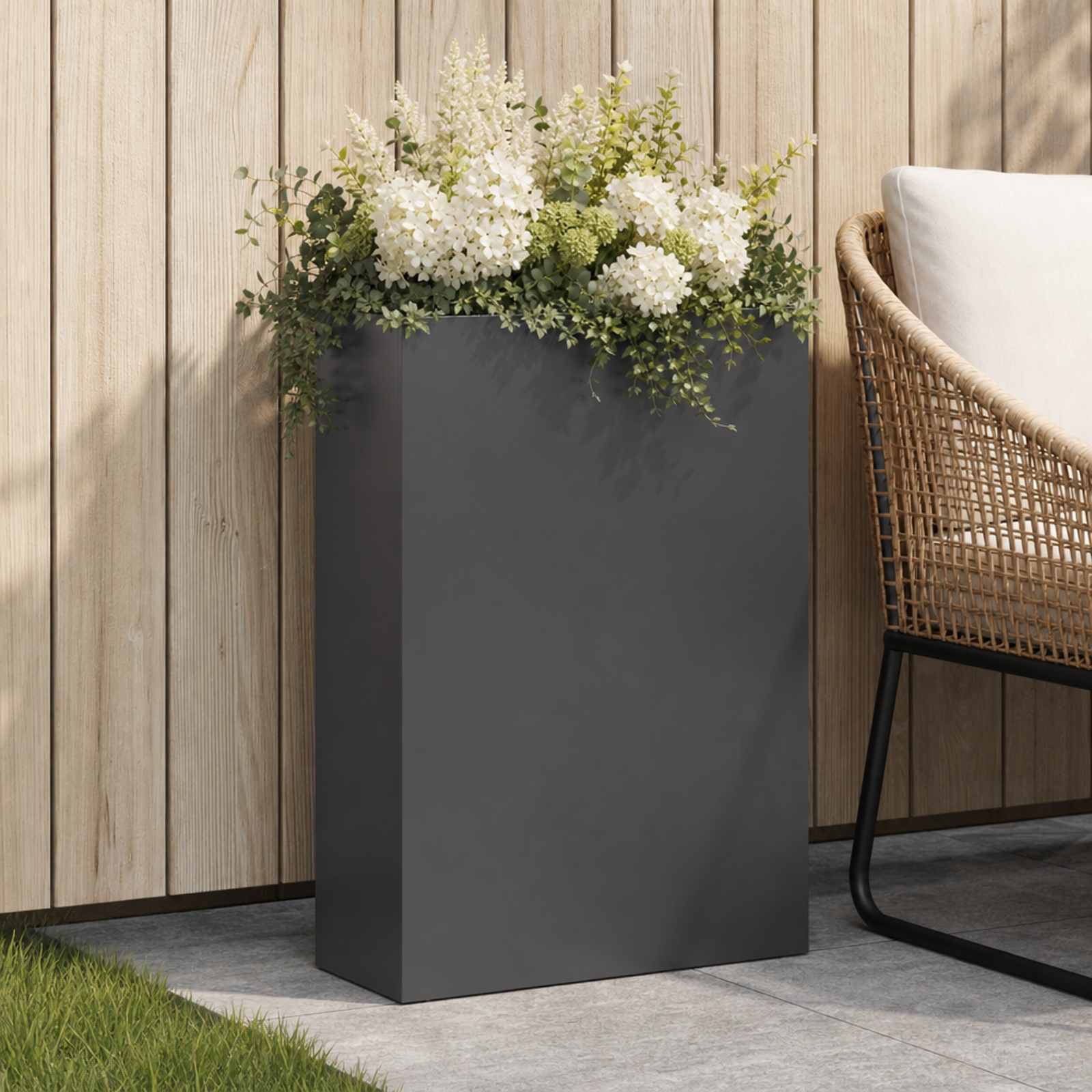 Plantenbak Zwart 50 x 20 x 75 cm Koudgewalst staal
