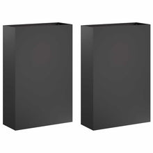 Plantenbak 2 st Zwart 50 x 20 x 75 cm Koudgewalst staal