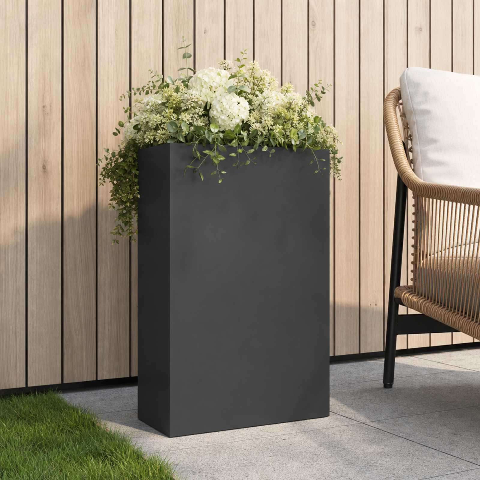 Plantenbak Antraciet 50 x 20 x 75 cm Koudgewalst staal