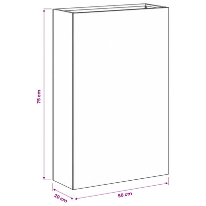Plantenbak Antraciet 50 x 20 x 75 cm Koudgewalst staal