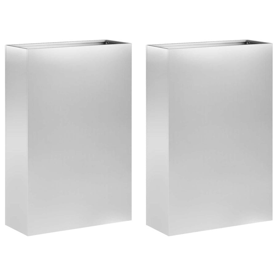 Plantenbak 2 st zilver 50 x 20 x 75 cm Gegalvaniseerd staal